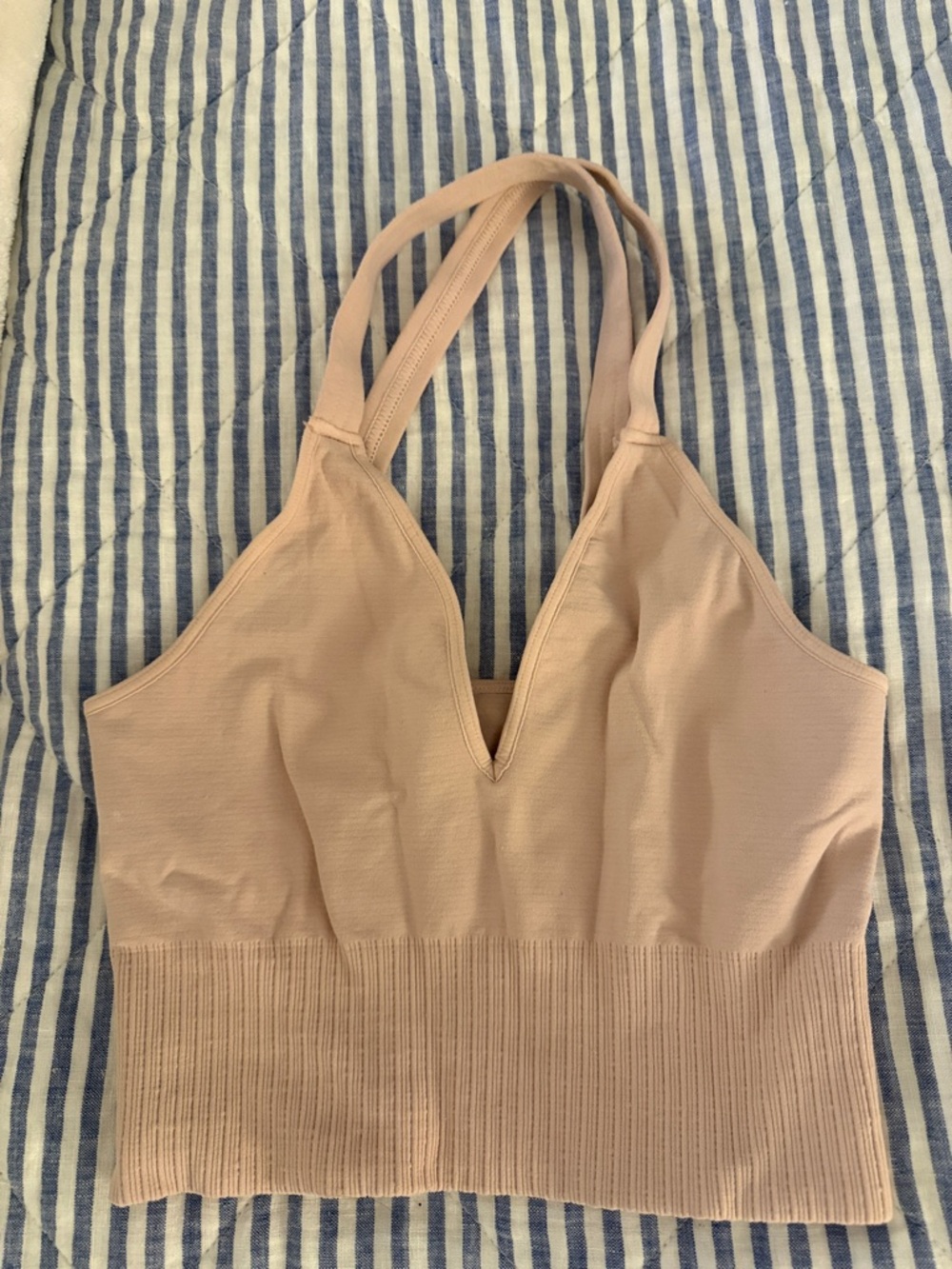 FP Movement by Free People Dusty Rose Ribbed V-Neck Tank